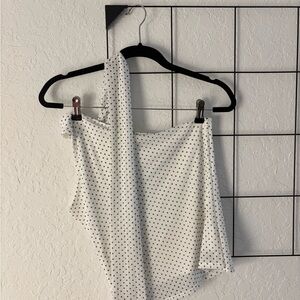 polka dot one-shoulder top